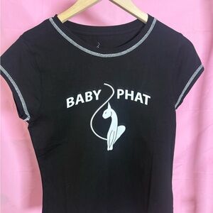 Baby Phat Black Tee, Size L, New Without Tags